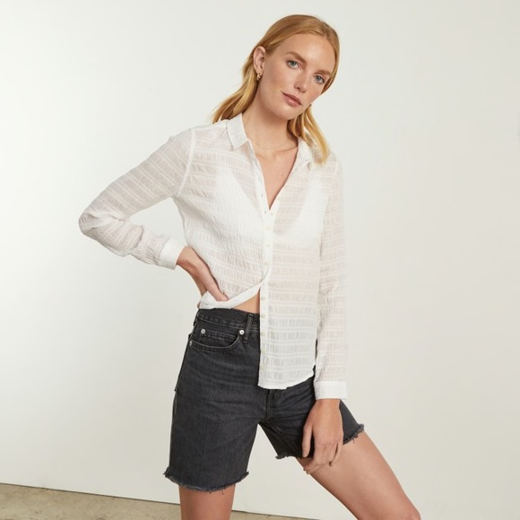 NWOT Everlane The Button Smock Top. Size 2. White. - Picture 3 of 10